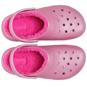 CROCS Kids Sparkly Pink Slippers NWT Junior Size 1
